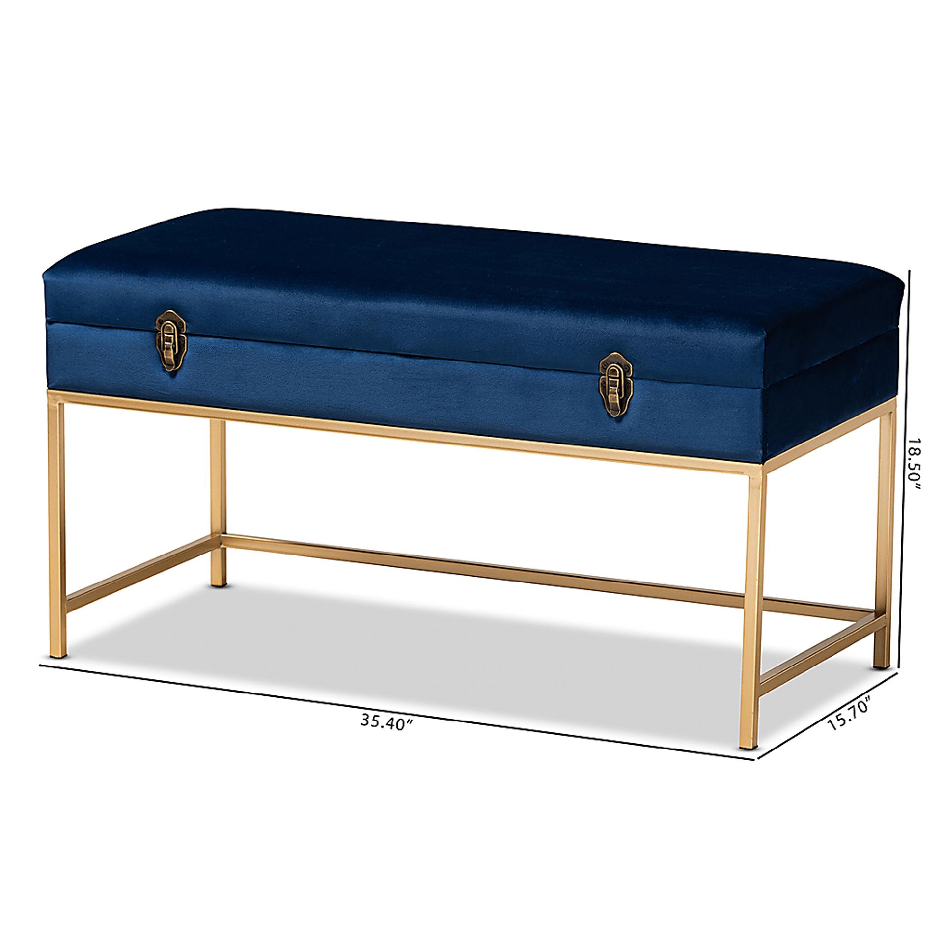 Wiltz Blue Storage Ottoman - Image 10
