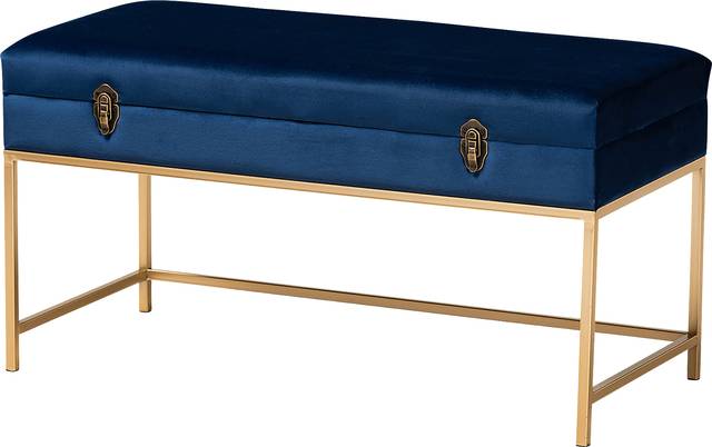 Wiltz Blue Storage Ottoman - Thumbnail - Image 1