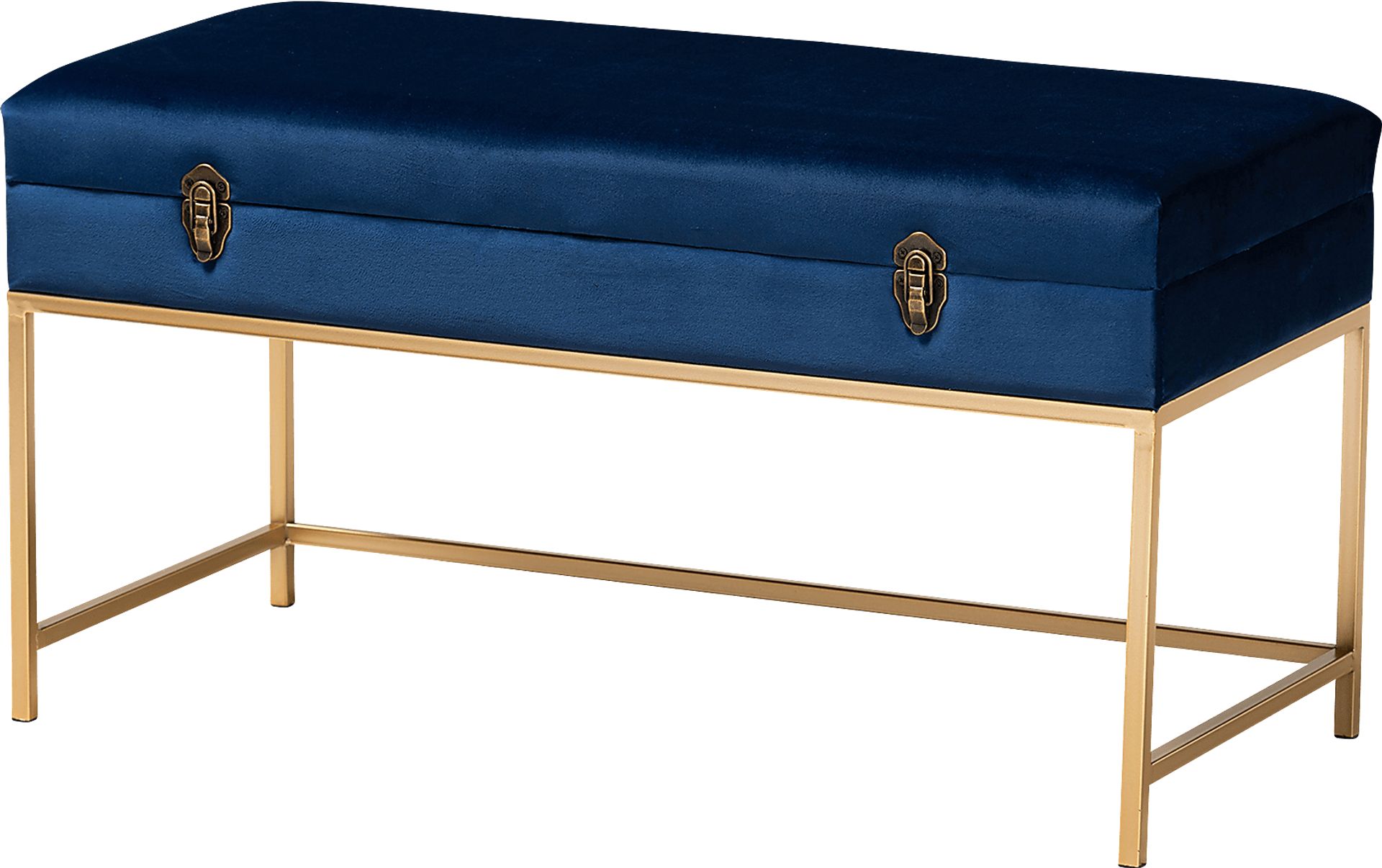 Wiltz Blue Storage Ottoman - Image 1