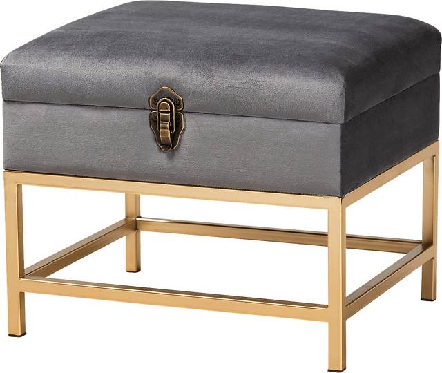 Wiltz Gray Storage Accent Ottoman - Thumbnail - Image 1