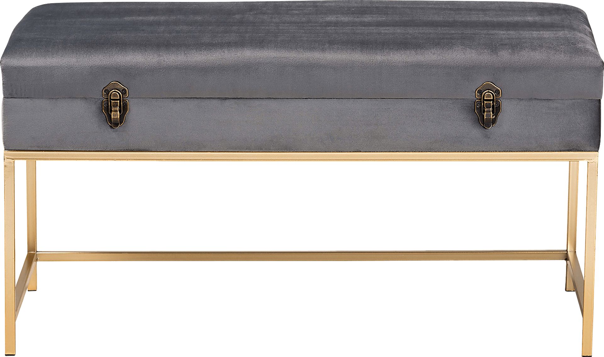 Wiltz Gray Storage Ottoman - Image 3