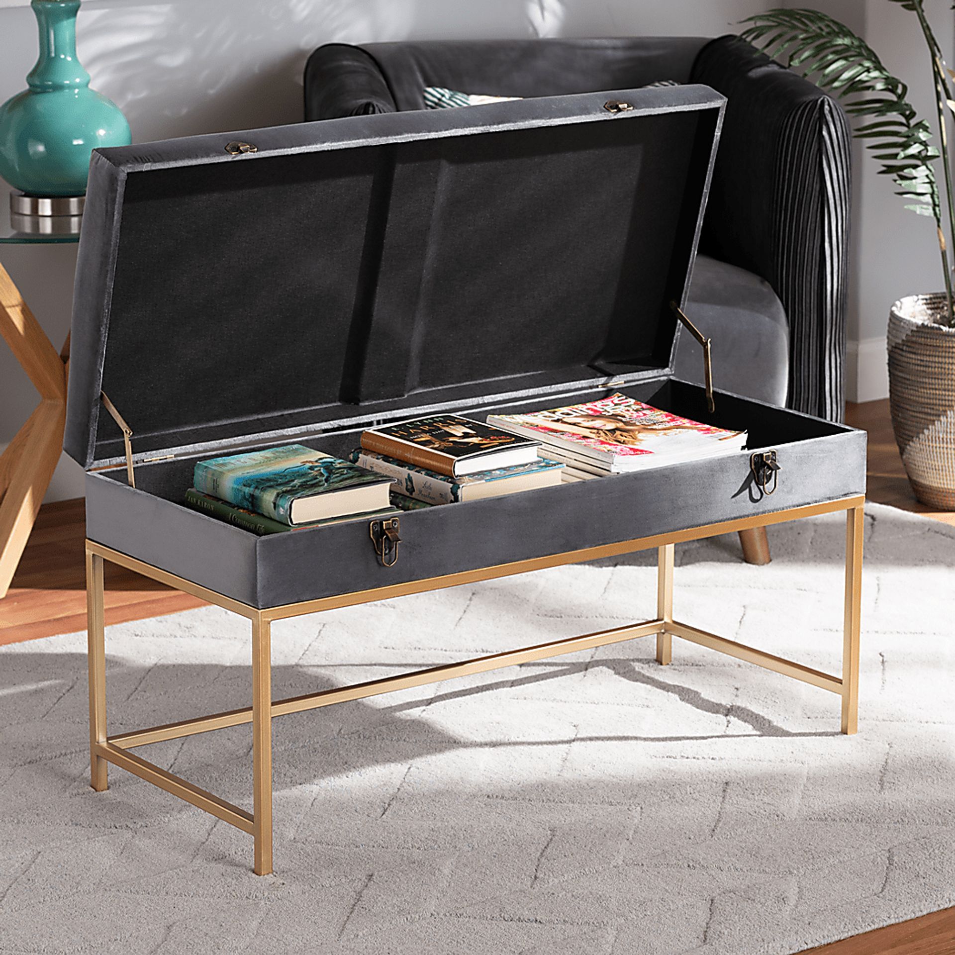Wiltz Gray Storage Ottoman - Image 8
