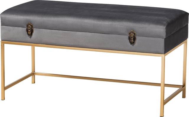 Wiltz Gray Storage Ottoman - Thumbnail - Image 1