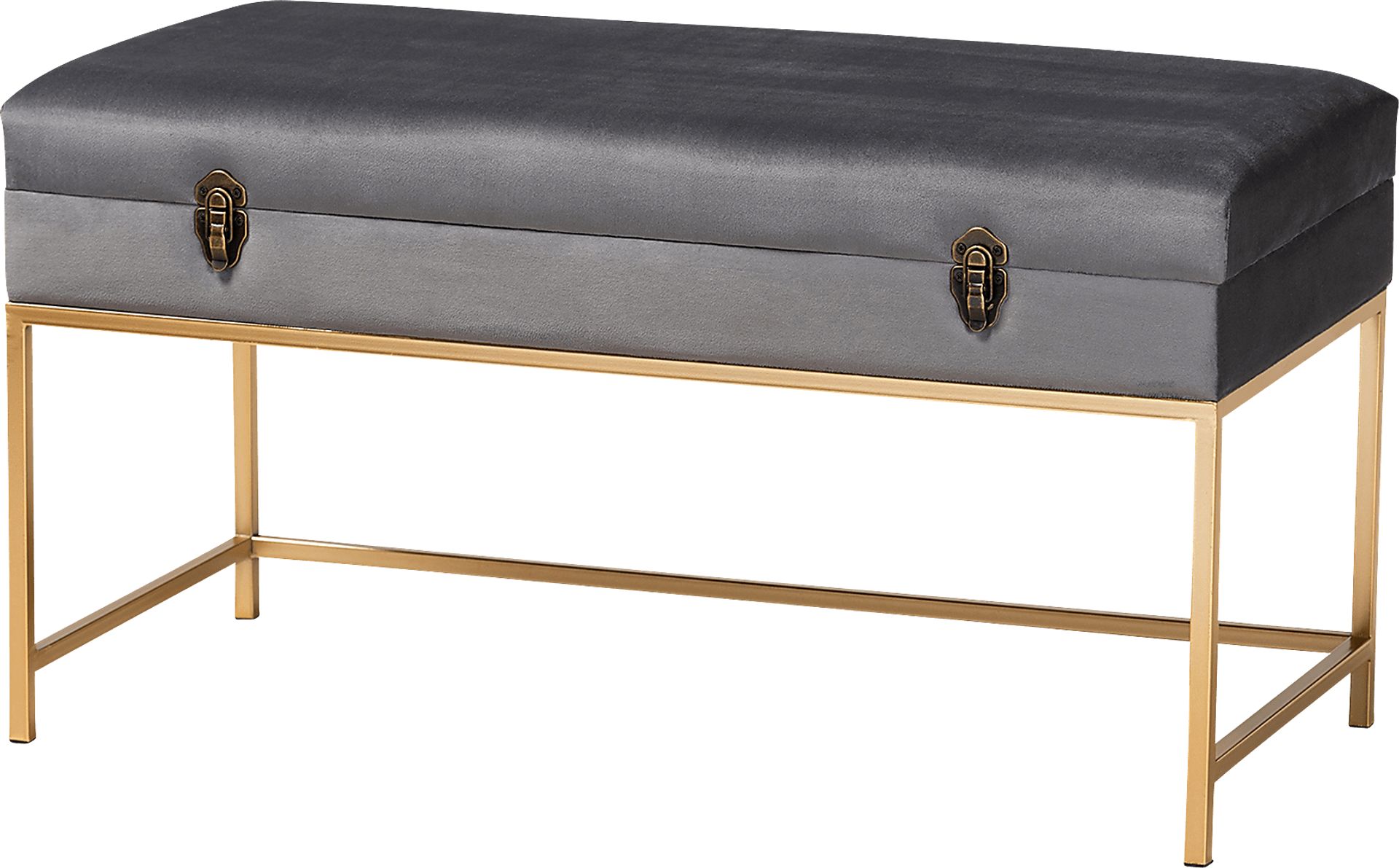 Wiltz Gray Storage Ottoman - Image 1
