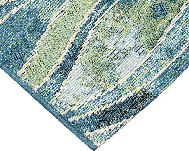 Wimasa Blue 6'6 x 9'4 Indoor/Outdoor Rug - Thumbnail - Image 3