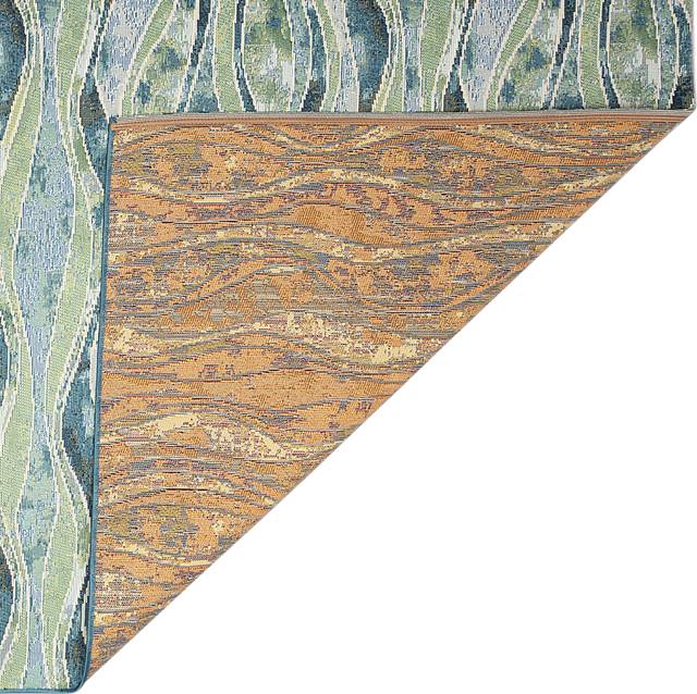 Wimasa Blue 6'6 x 9'4 Indoor/Outdoor Rug - Thumbnail - Image 4