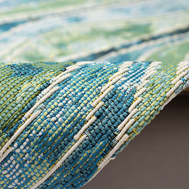 Wimasa Blue 6'6 x 9'4 Indoor/Outdoor Rug - Thumbnail - Image 6