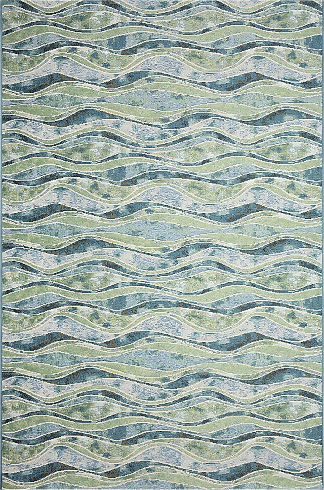 Wimasa Blue 6'6 x 9'4 Indoor/Outdoor Rug - Thumbnail - Image 1
