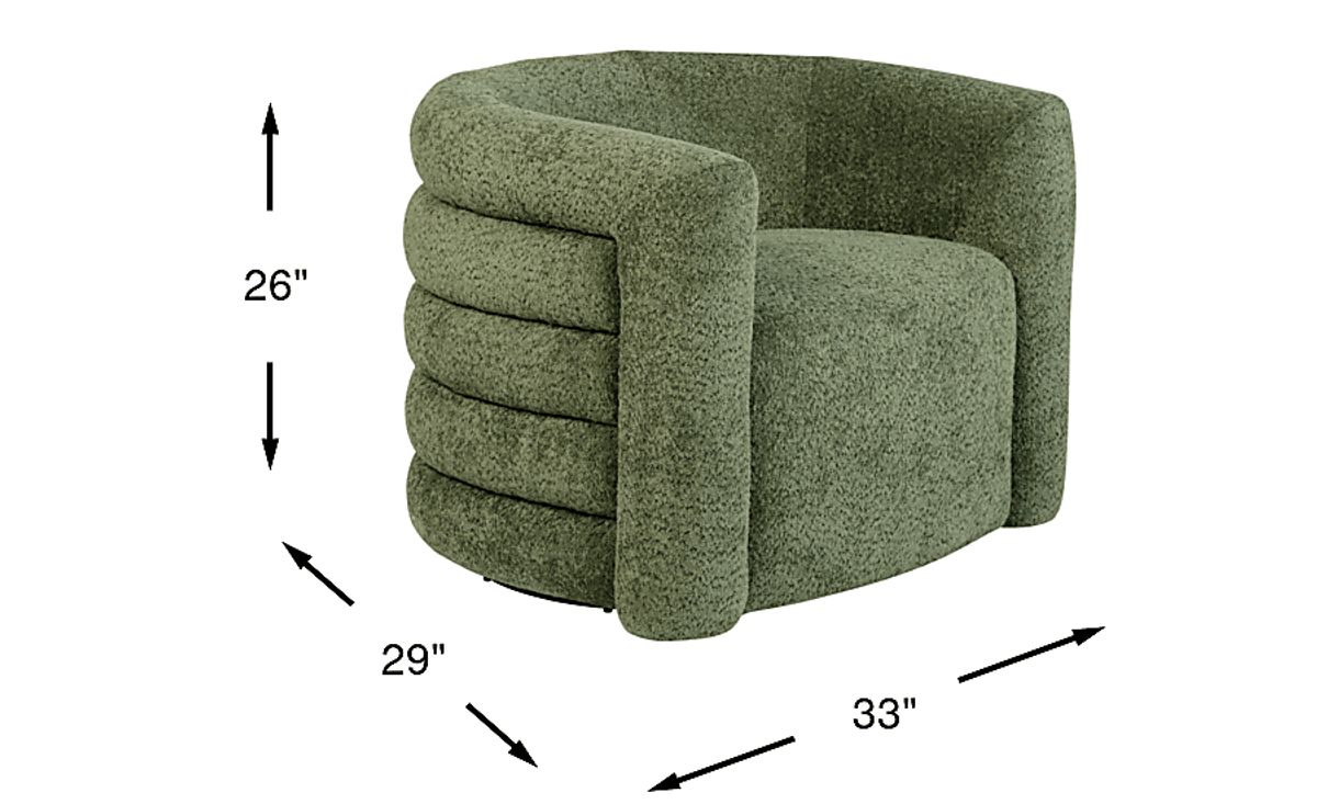 Wimbley Olive Green Boucle Swivel Accent Chair | Rooms to Go