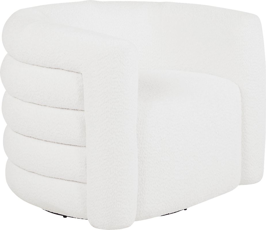 Wimbley White Swivel Accent Chair