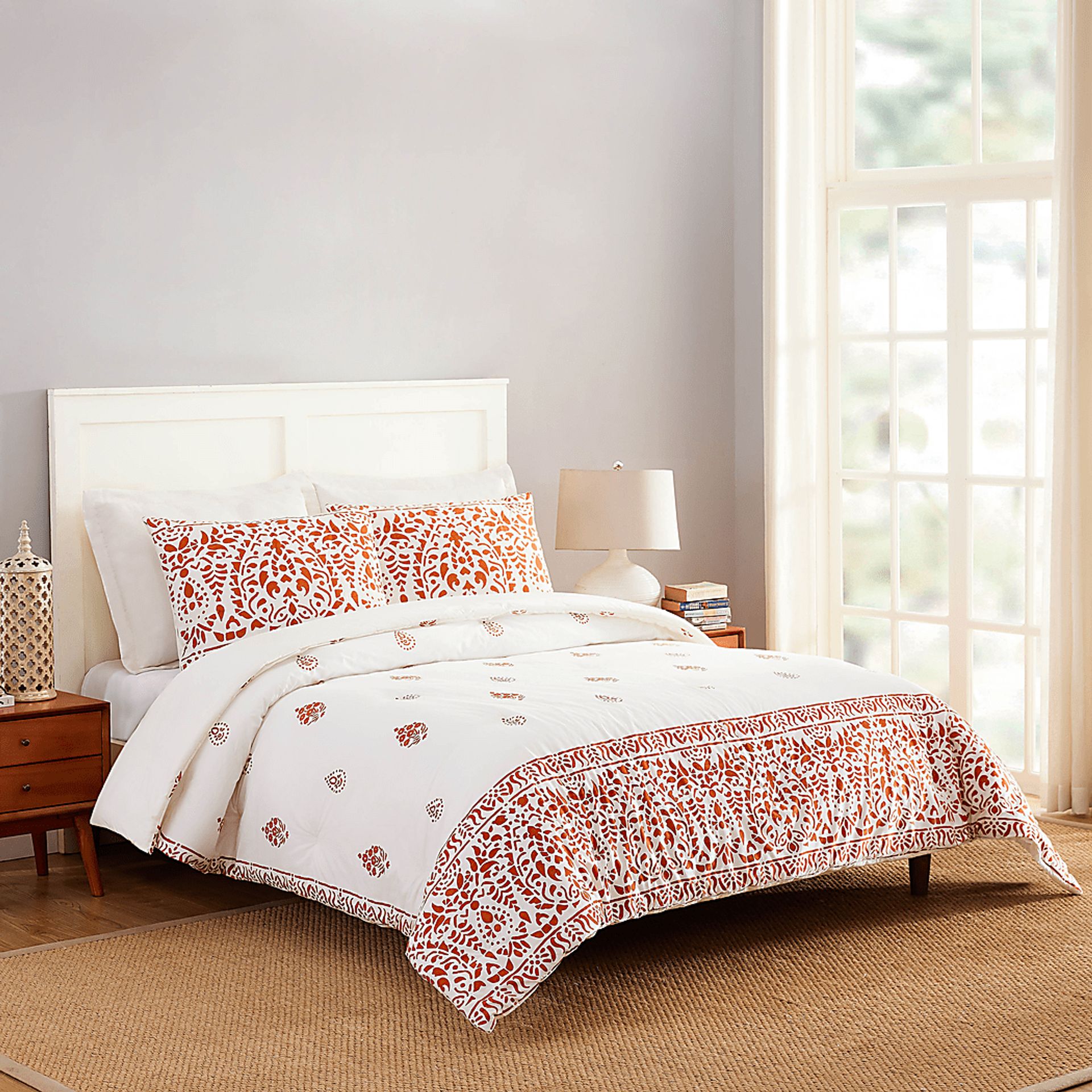Wimpole Orange Full/Queen 3 Pc Comforter Set - Image 2