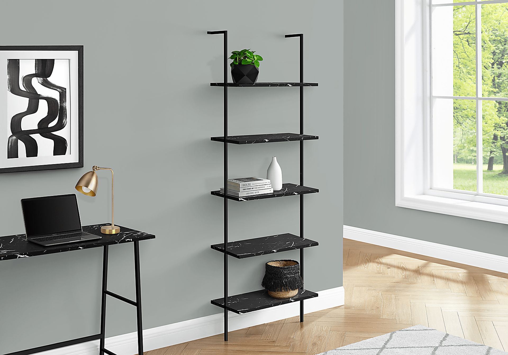 Winbrow Black Marble Bookcase - Image 9
