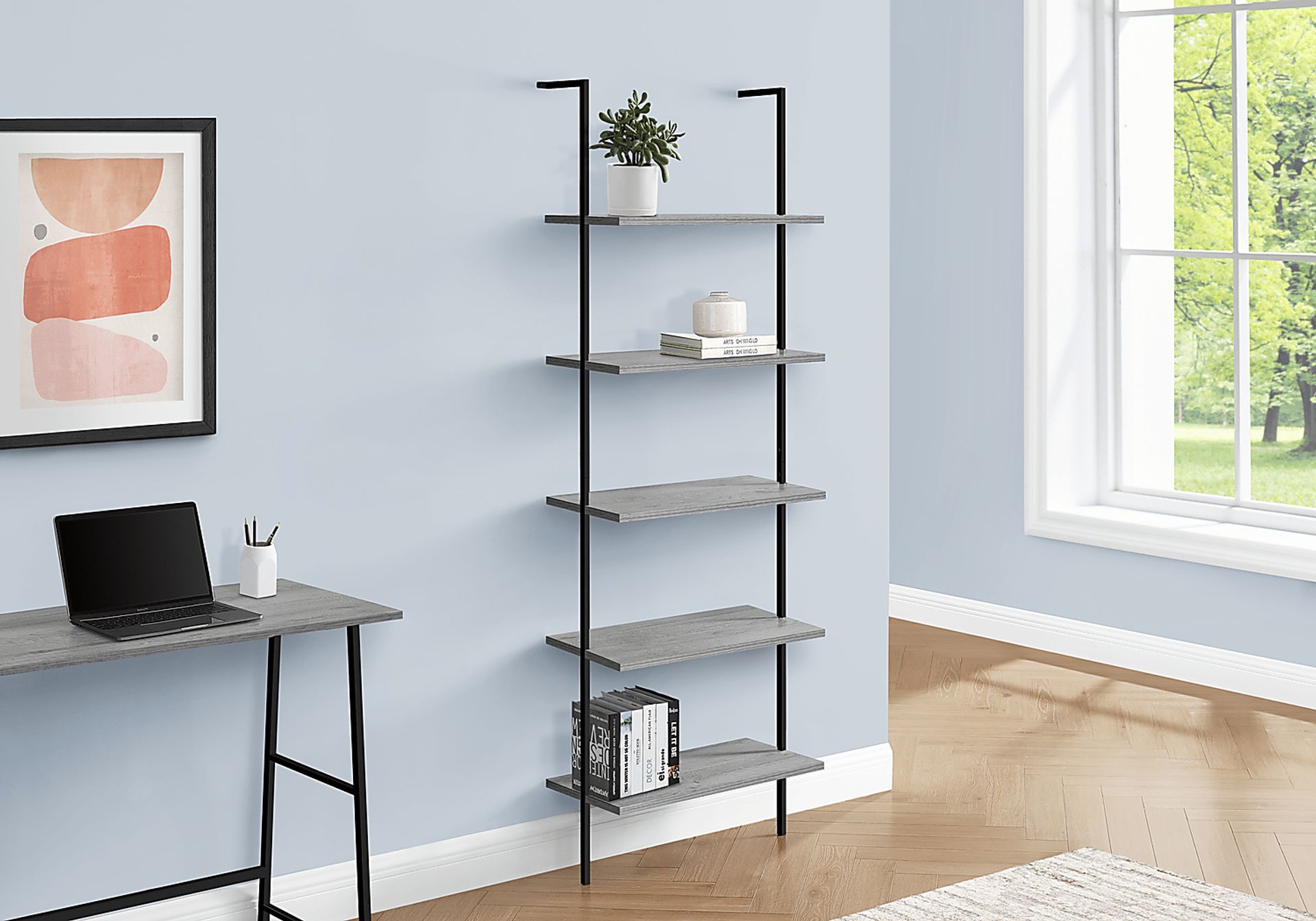 Winbrow Gray Bookcase - Image 6