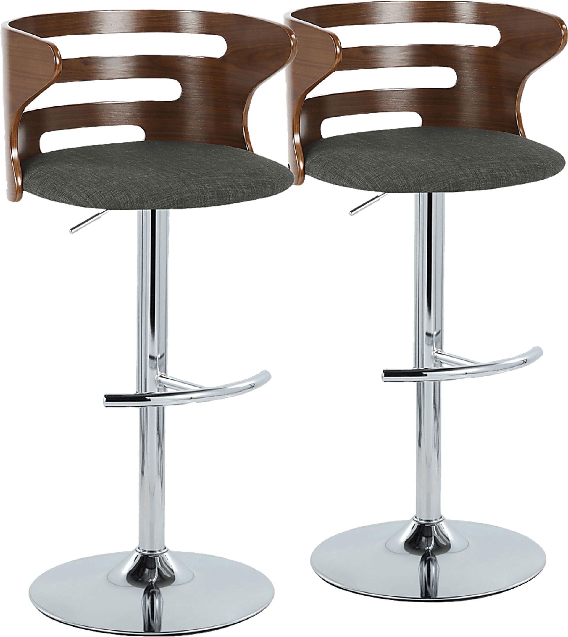 Wincanton I Charcoal Adjustable Swivel Barstool, Set of 2 - Image 1