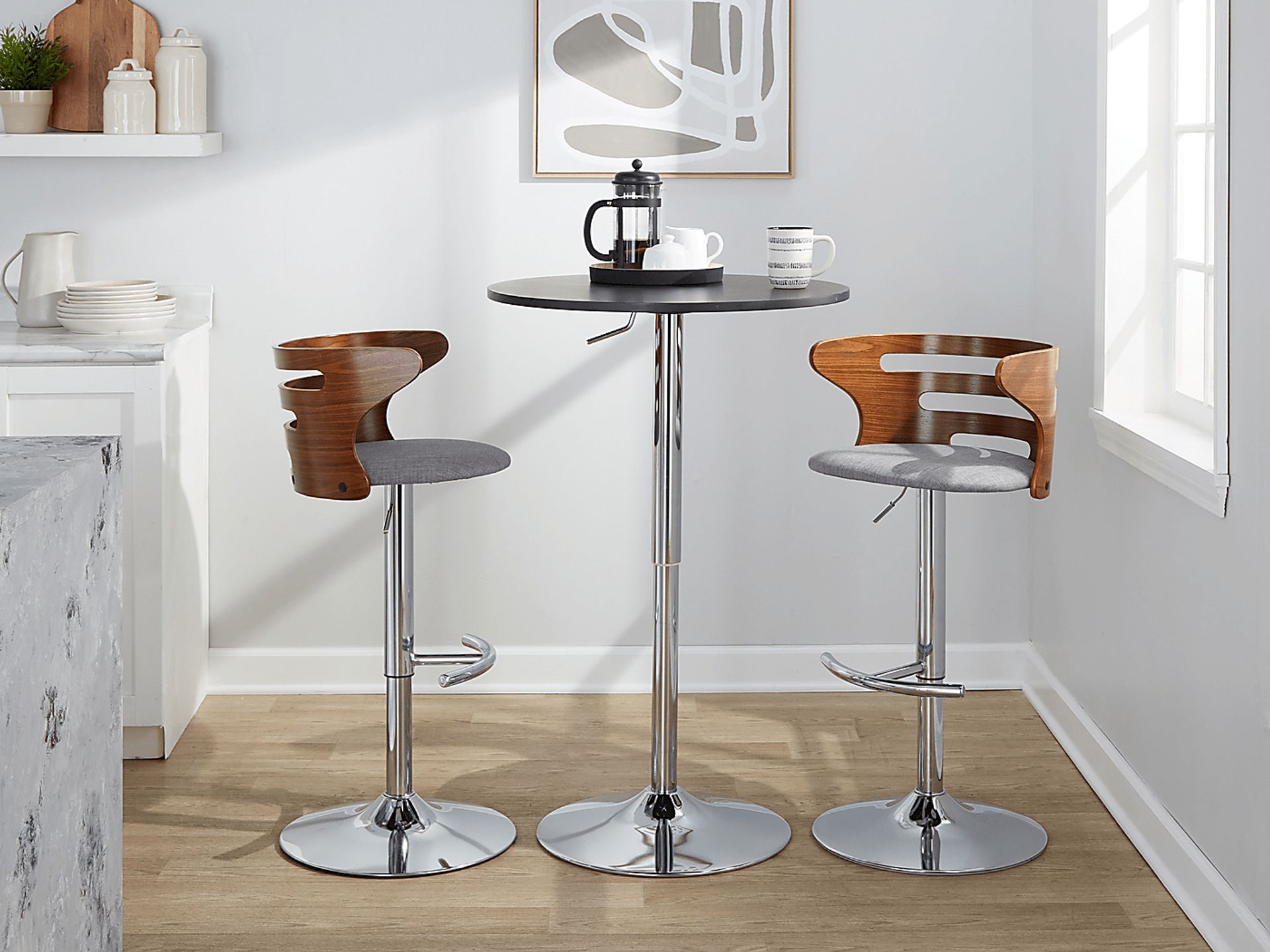 Wincanton I Gray Adjustable Swivel Barstool, Set of 2 - Image 4