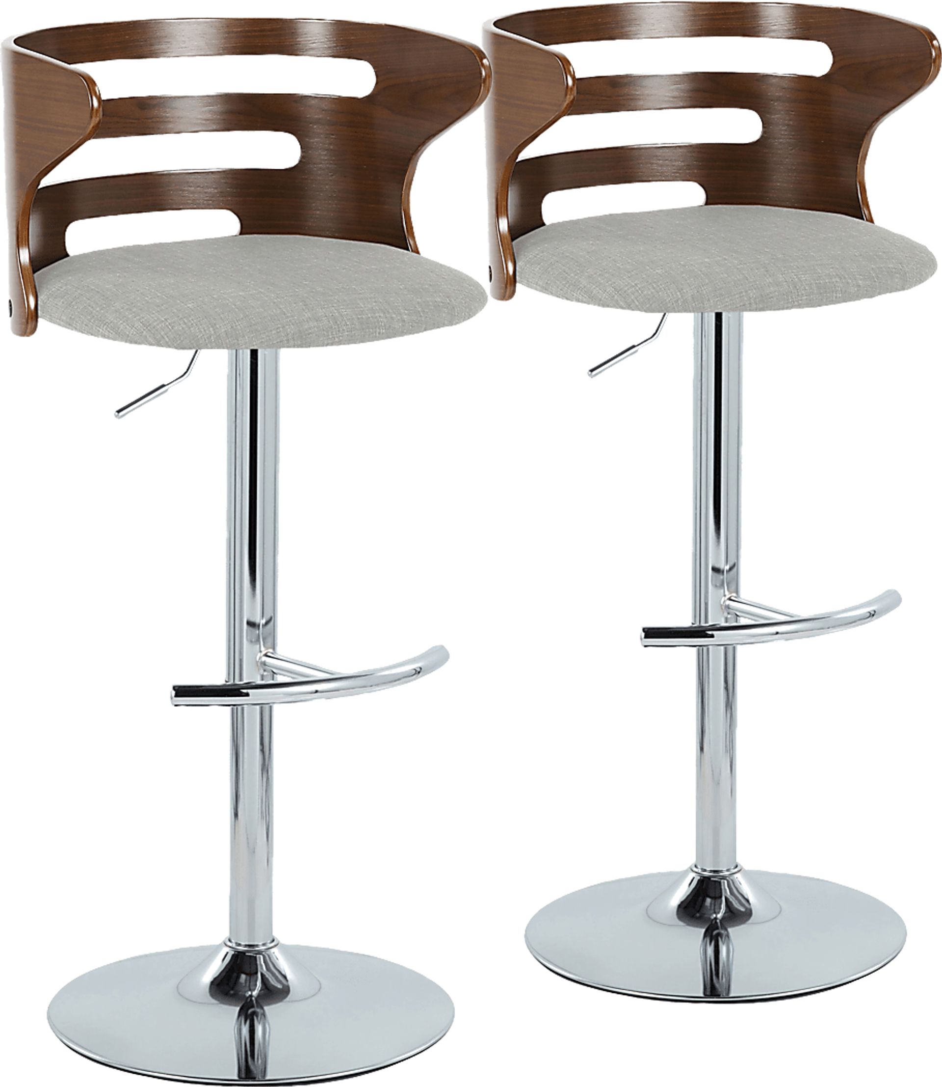 Wincanton I Gray Adjustable Swivel Barstool, Set of 2 - Image 1
