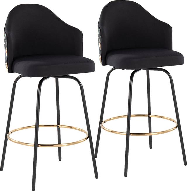 Winchelsea II Black Barstool, Set of 2 - Thumbnail - Image 1