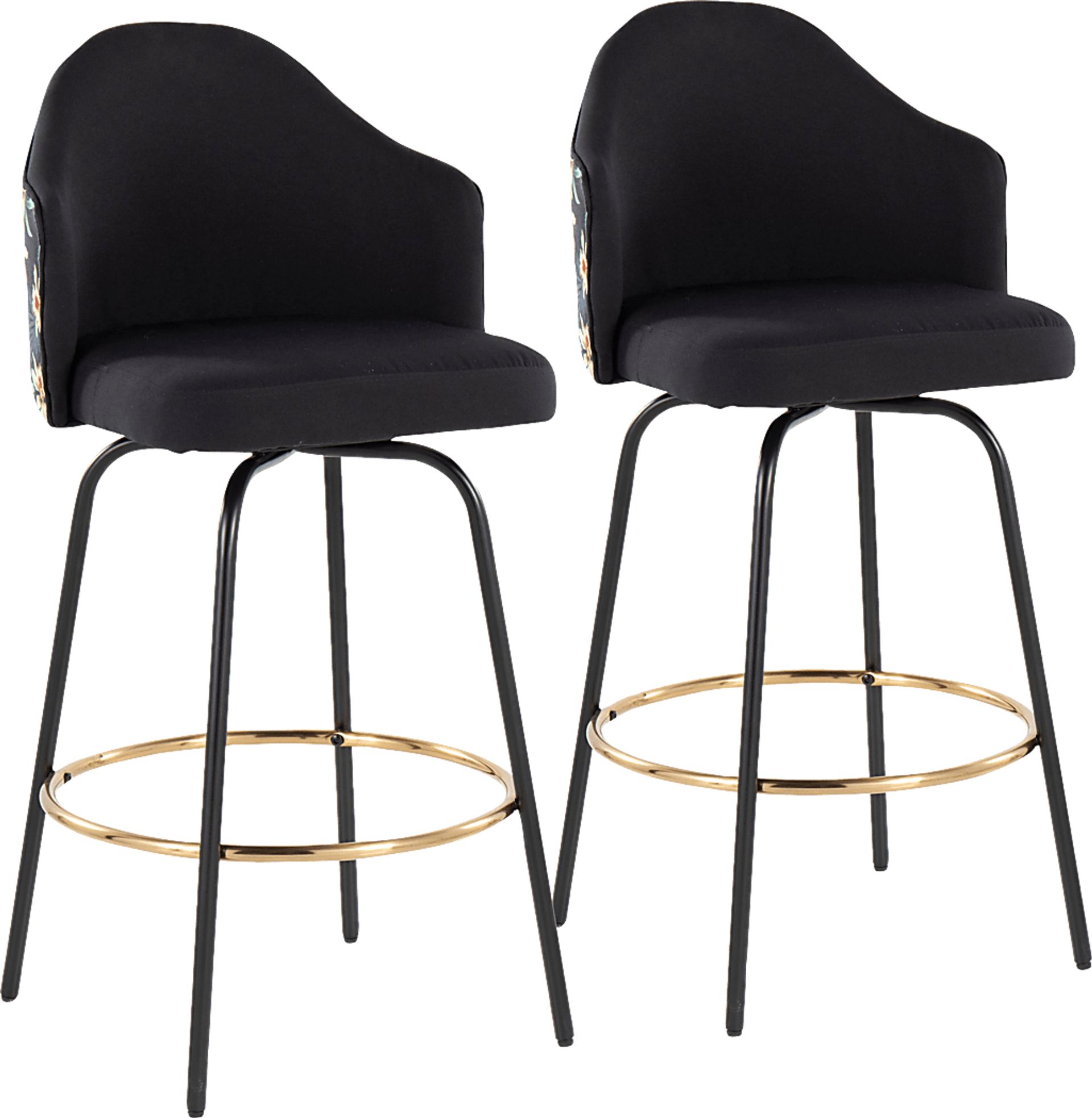 Winchelsea II Black Barstool, Set of 2 - Image 1