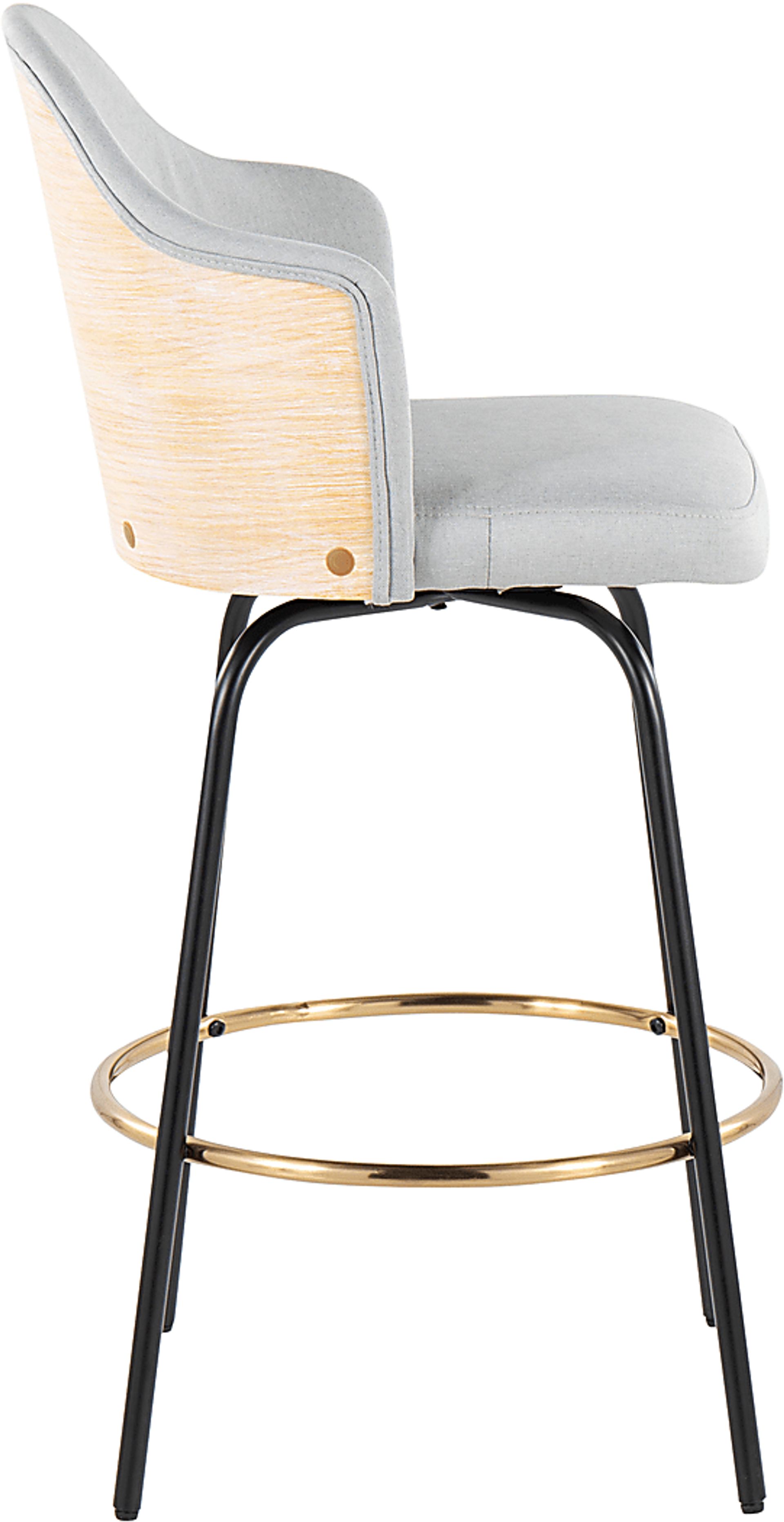 Winchelsea II Gray Barstool, Set of 2 - Image 3