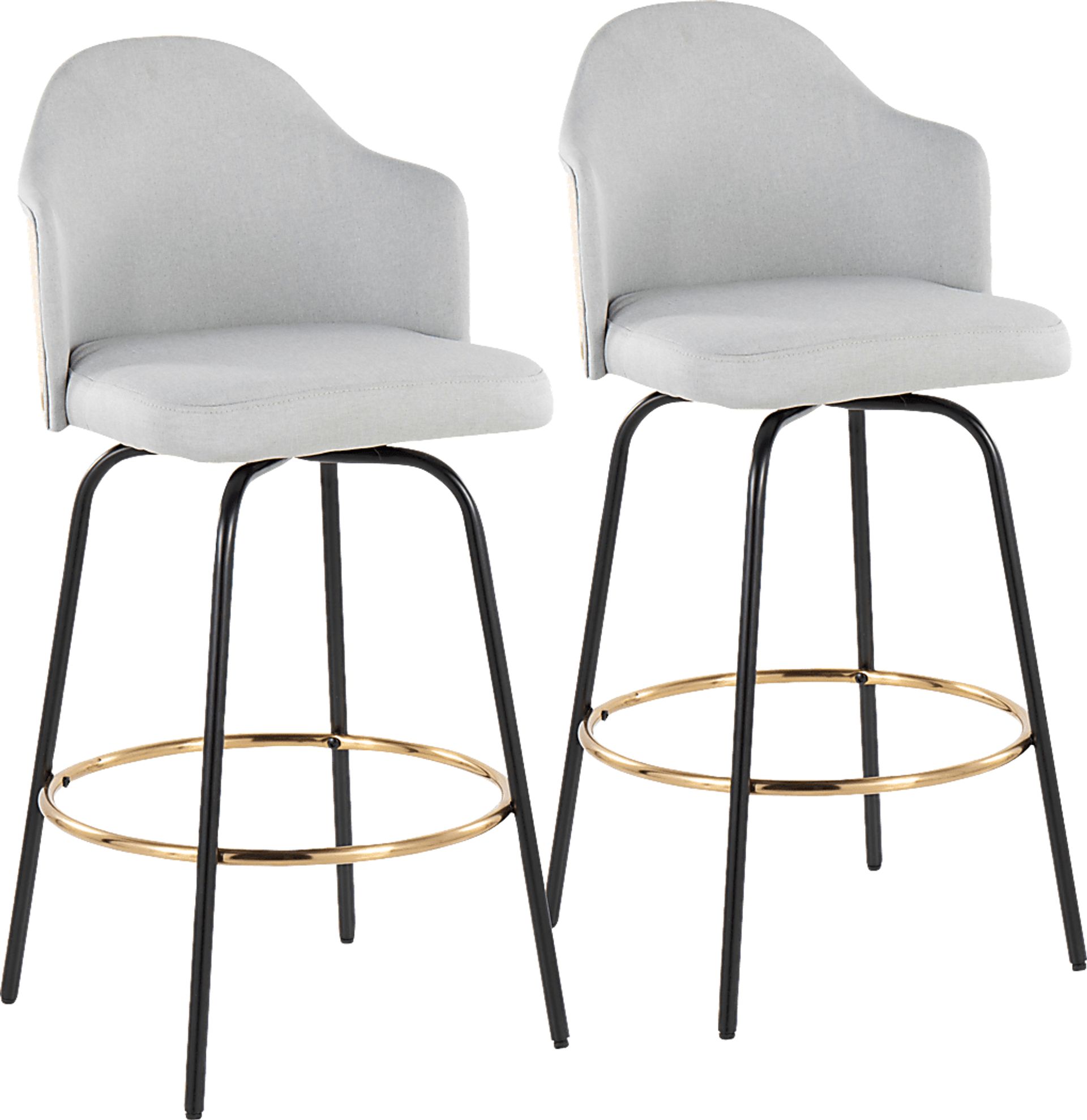 Winchelsea II Gray Barstool, Set of 2 - Image 1