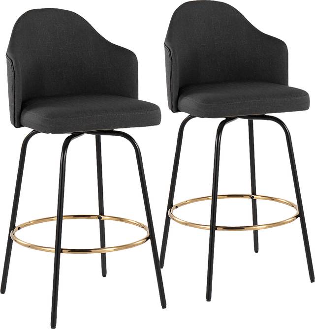 Winchelsea III Charcoal Barstool, Set of 2 - Thumbnail - Image 1