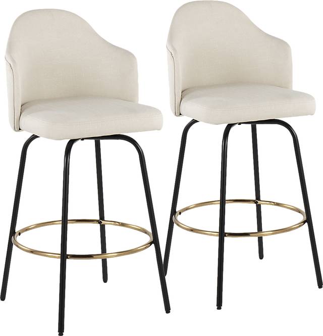 Winchelsea III Cream Barstool, Set of 2 - Thumbnail - Image 1