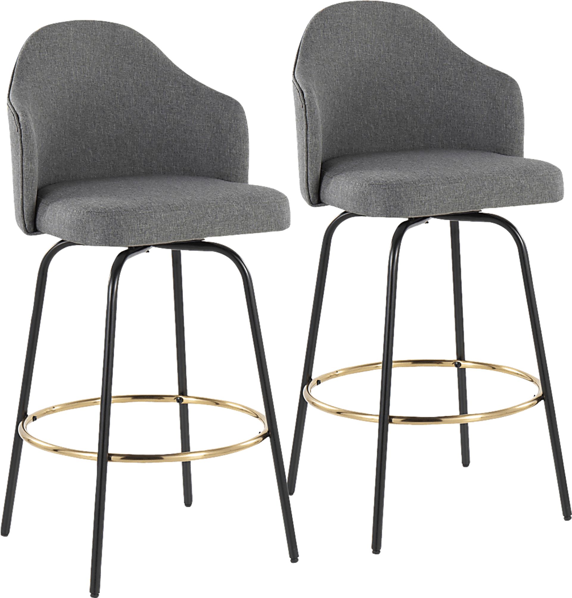 Winchelsea III Gray Barstool, Set of 2 - Image 1