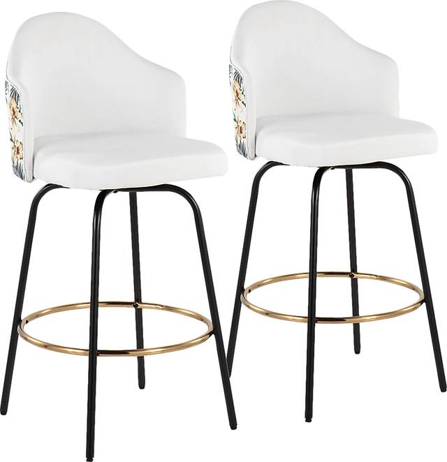 Winchelsea III White Barstool, Set of 2 - Thumbnail - Image 1