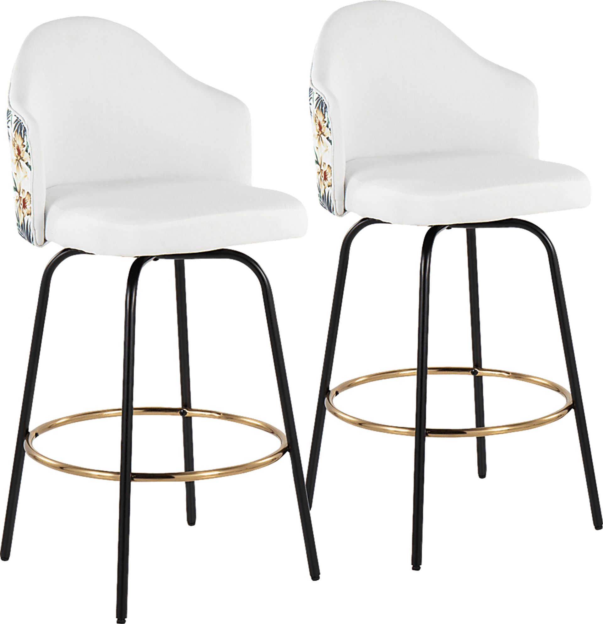 Winchelsea III White Barstool, Set of 2 - Image 1
