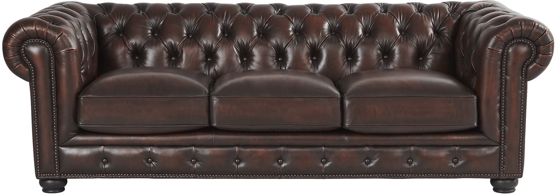 Winchester Way Brown Leather Chesterfield Sofa - Image 1