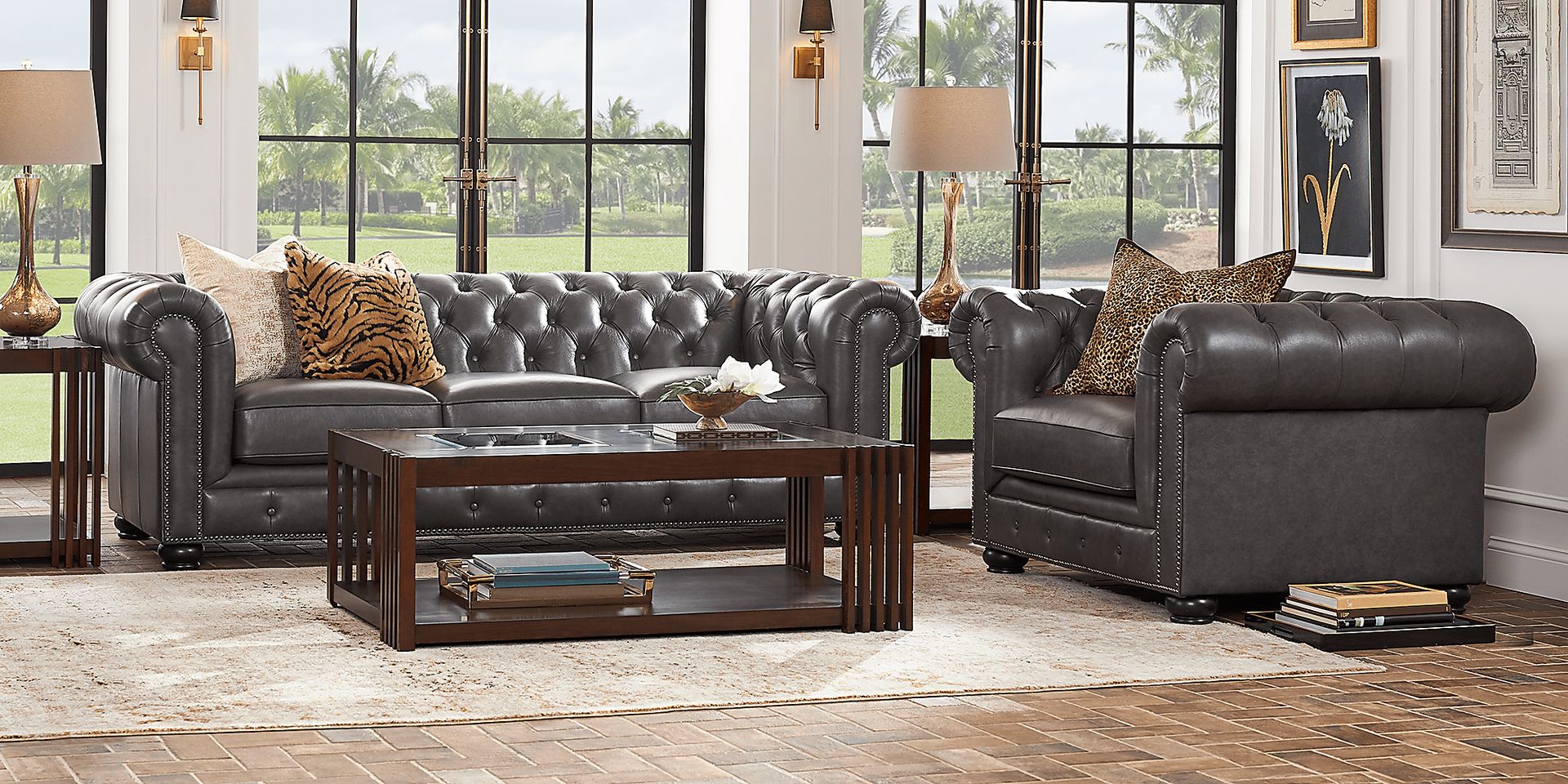 Winchester Way Gray Leather Chair Rooms to Go