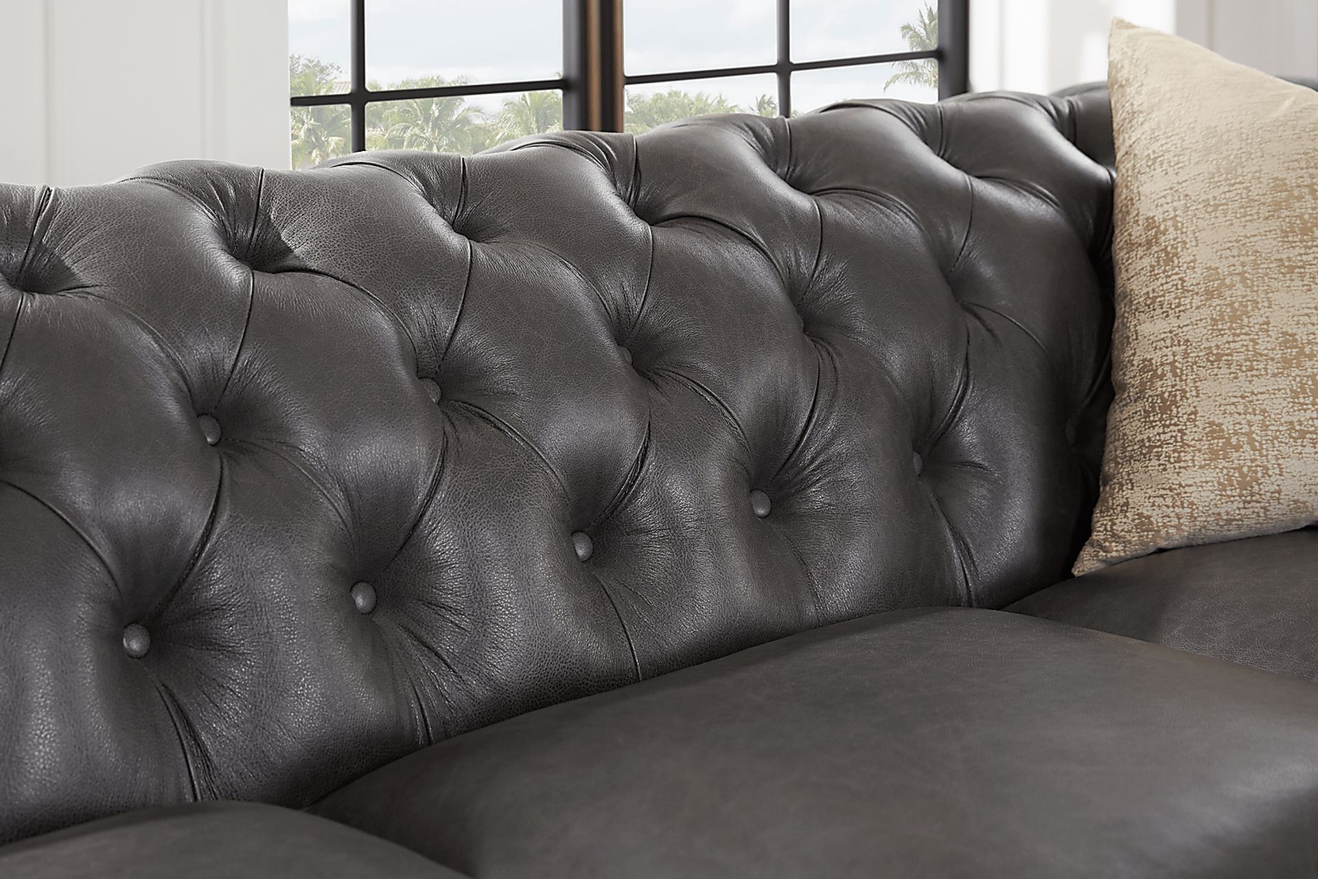 Winchester Way Gray Leather 2 Pc Living Room - Image 5