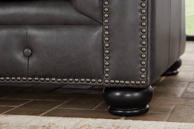 Winchester Way Gray Leather 2 Pc Living Room - Thumbnail - Image 6