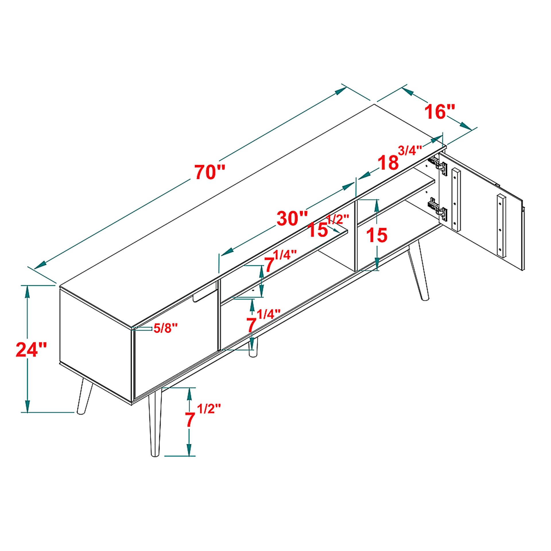 Windbrooke Walnut 70 in. Console - Image 7