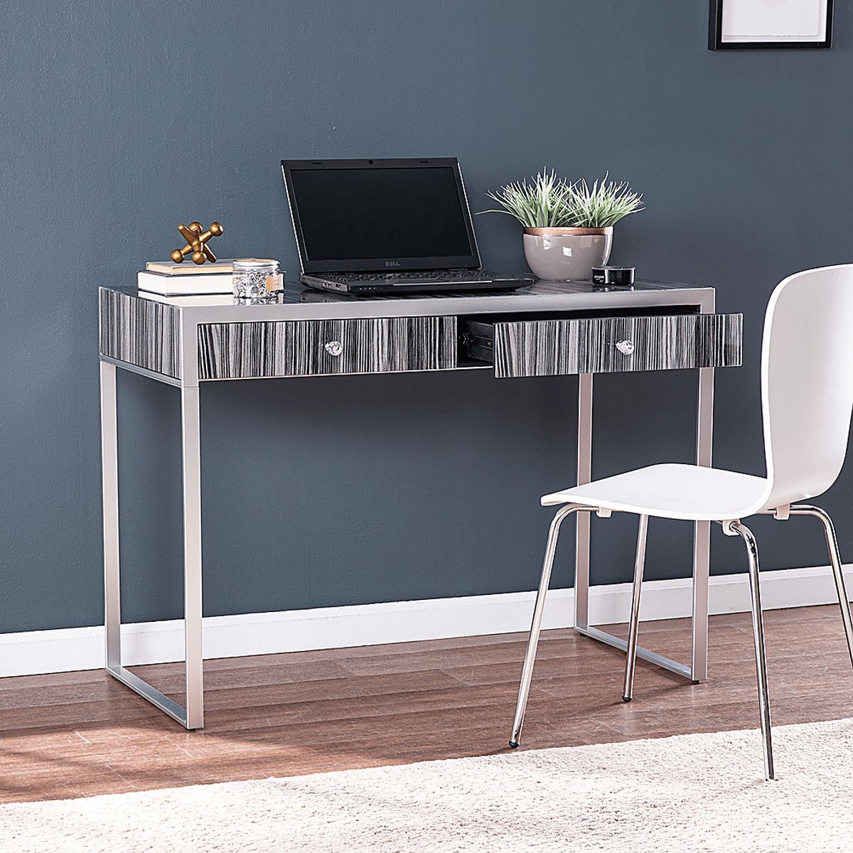 Windbur Silver Gray Desk | Rooms to Go