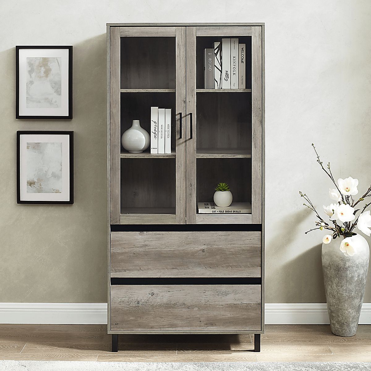 Windomere Gray China Cabinet | Rooms to Go