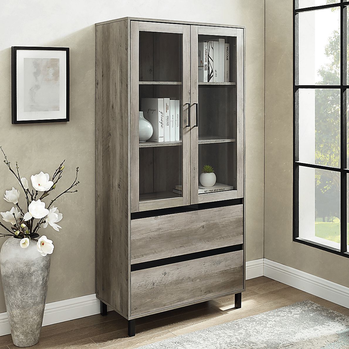Windomere Gray China Cabinet - Rooms To Go