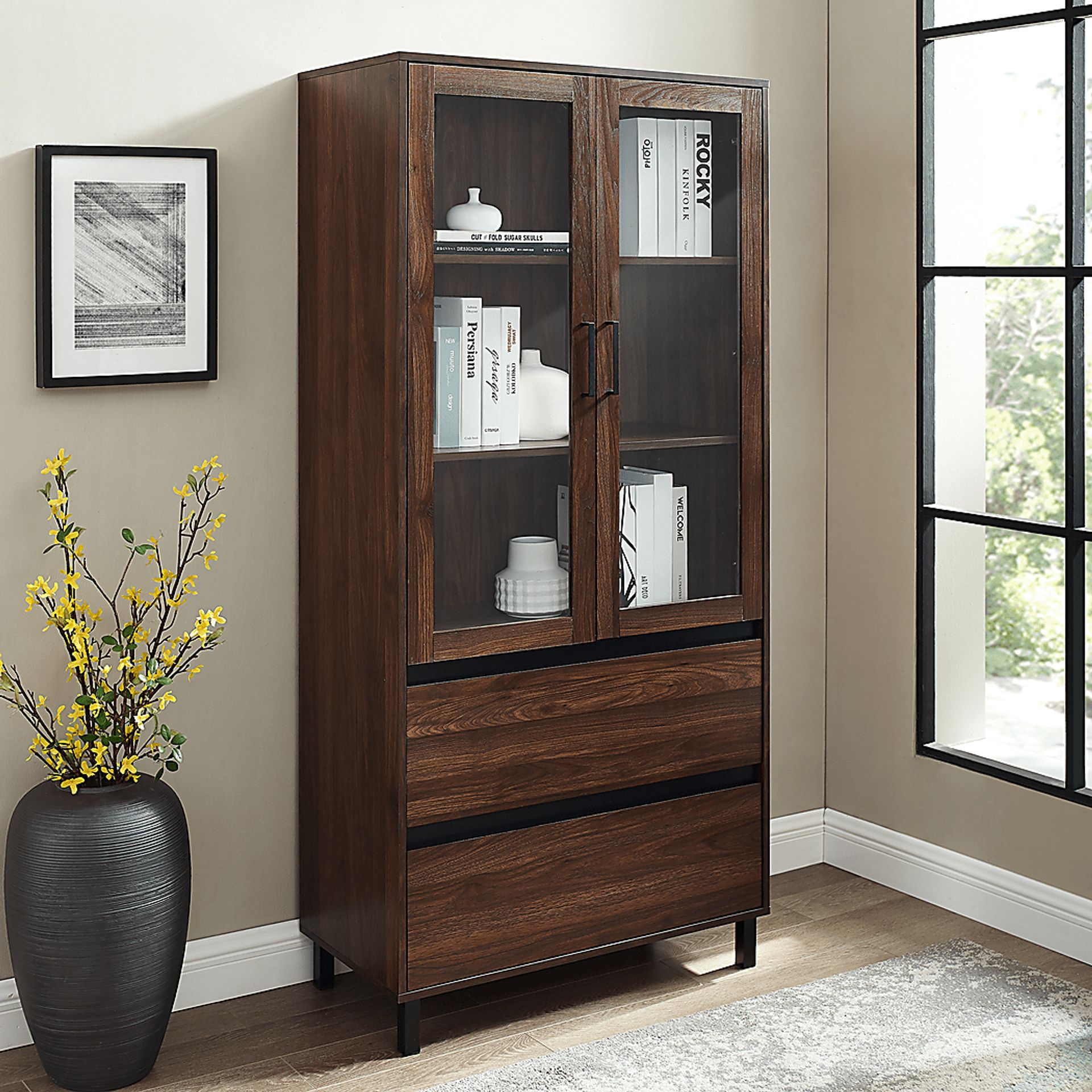 Windomere Walnut China Cabinet - Image 3