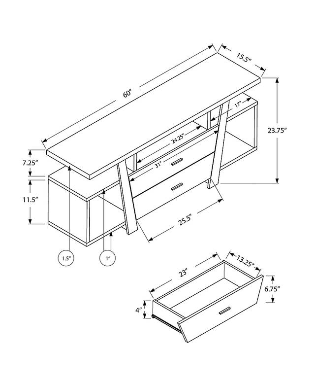 Windon Cappuccino 60 in. Console - Thumbnail - Image 2