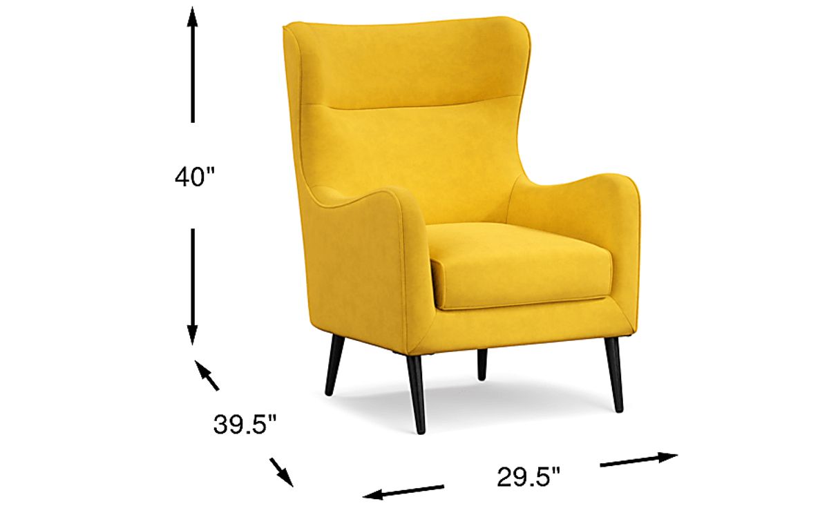 Windsor Park II Yellow Velvet Plush Accent Chair | Rooms to Go