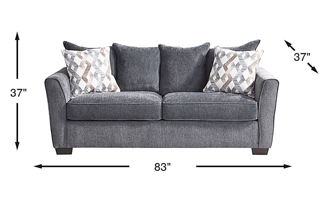 Windward Way 2 Pc Graphite Gray Fabric Living Room Set With Sofa ...