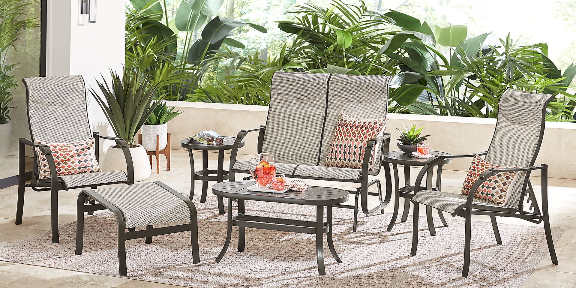 Windy Isle Bronze 5 Pc Outdoor Seating Set - Image 1