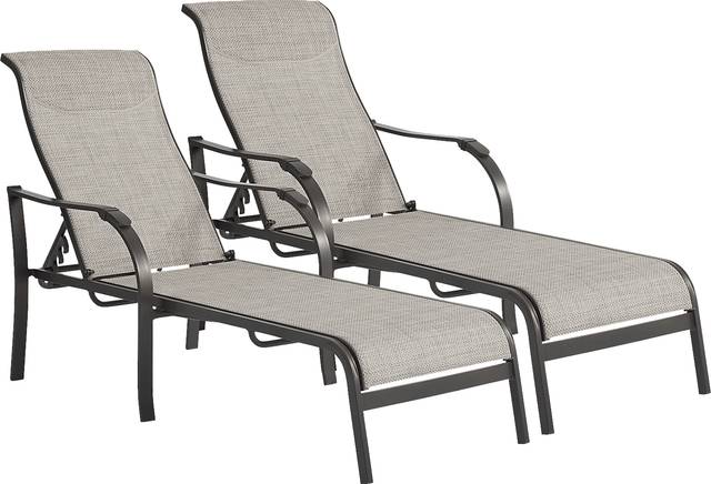 Windy Isle Bronze Outdoor Chaises, Set of 2 - Thumbnail - Image 1