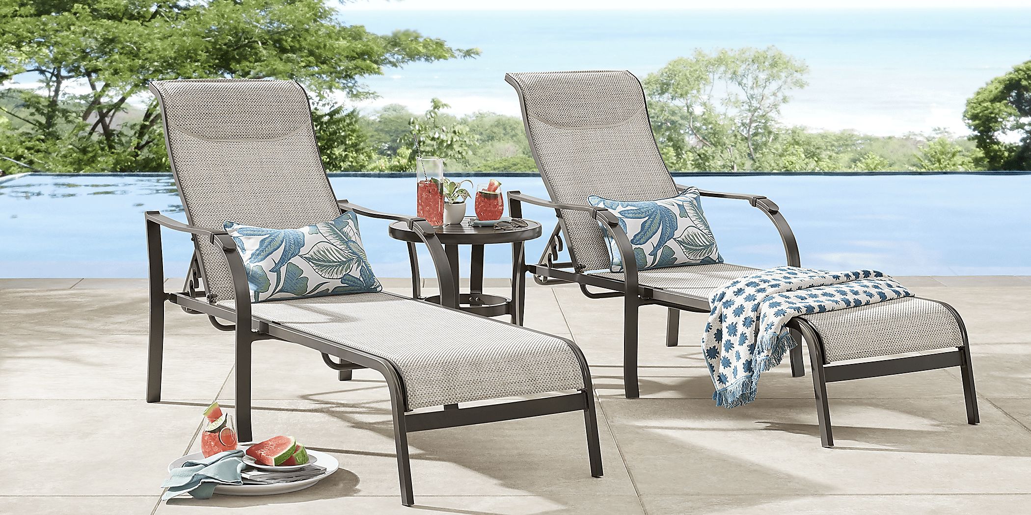 Windy Isle Bronze Outdoor Chaises, Set of 2 Rooms To Go