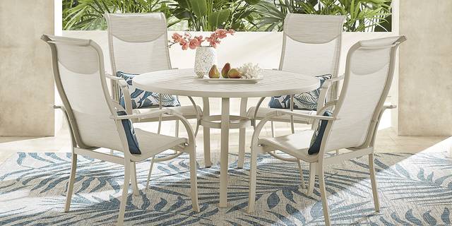 Windy Isle Sand 5 Pc 48 in. Round Outdoor Dining Set - Thumbnail - Image 1