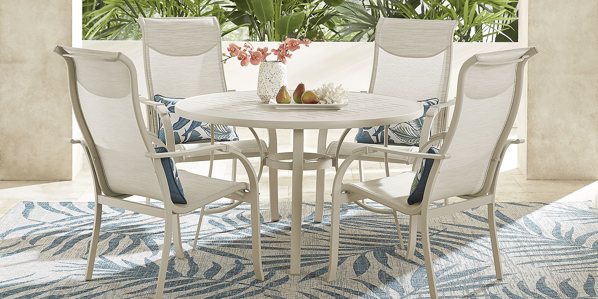 Windy Isle Sand 5 Pc 48 in. Round Outdoor Dining Set - Image 1