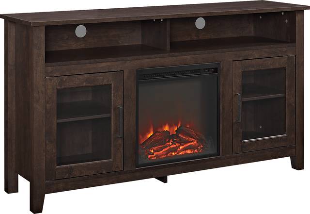 Winfield Trace Brown 58 in. Console with Electric Fireplace - Thumbnail - Image 2