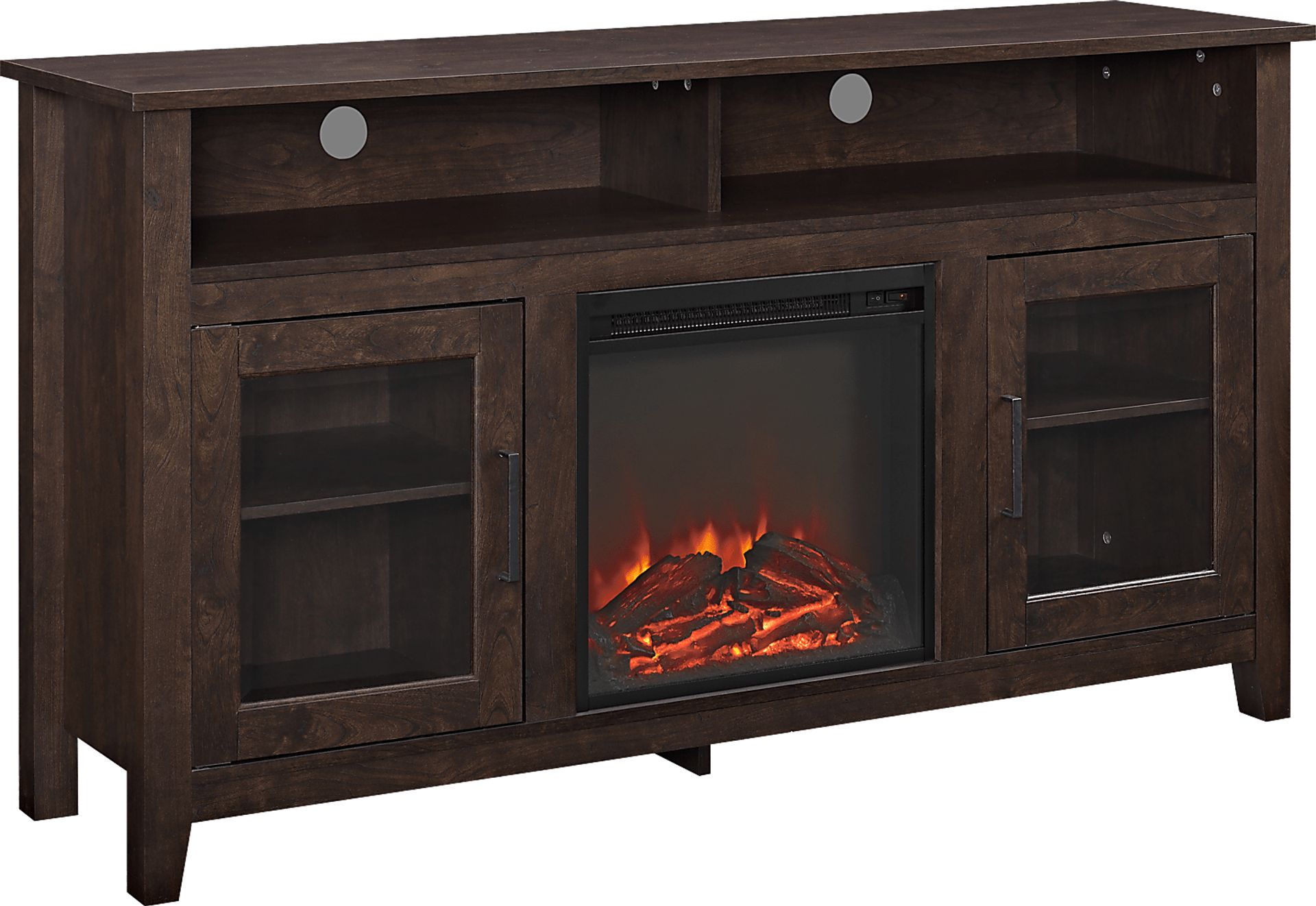 Winfield Trace Brown 58 in. Console with Electric Fireplace - Image 2