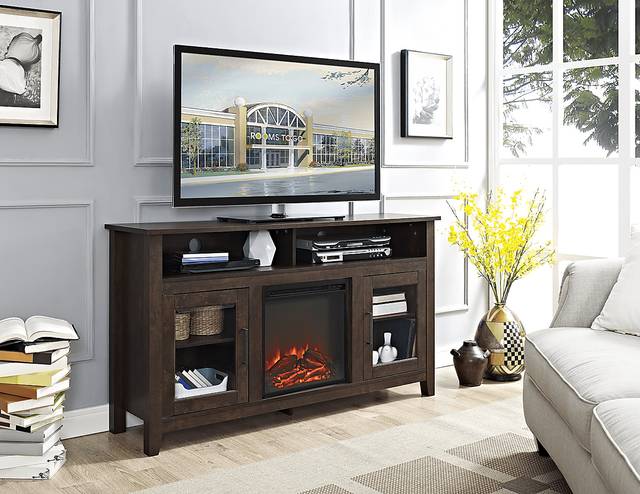 Winfield Trace Brown 58 in. Console with Electric Fireplace - Thumbnail - Image 3