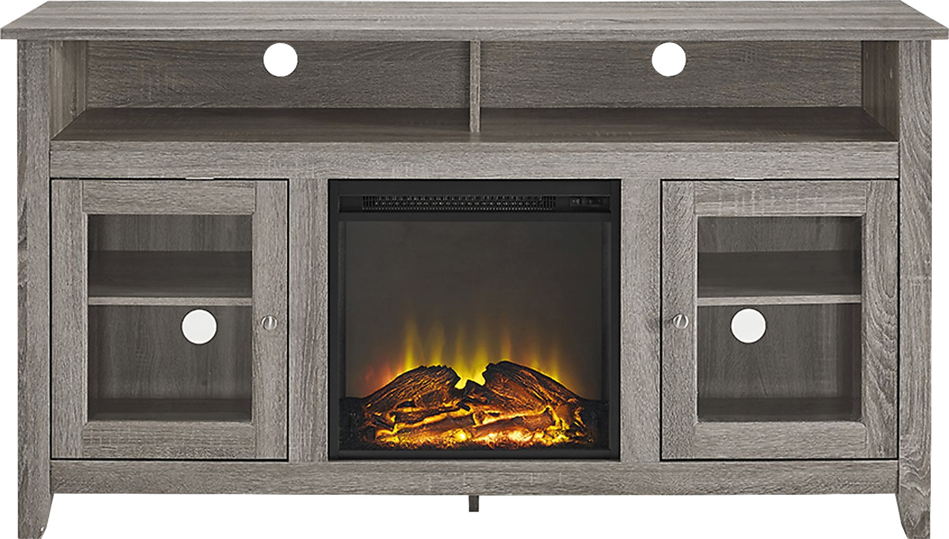 Winfield Trace Brown 58 in. Console with Electric Fireplace - Image 2